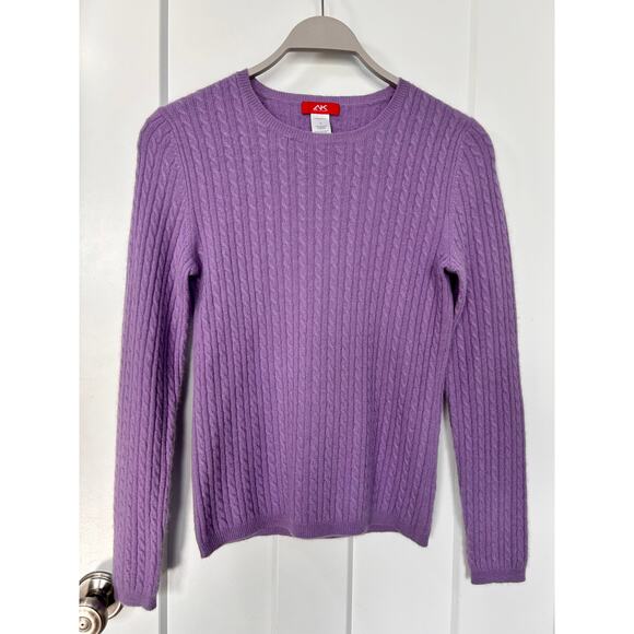 Anne Klein Sport Women's 100% Cashmere Crew Neck Sweater Lilac Purple Size Small - Picture 1 of 8